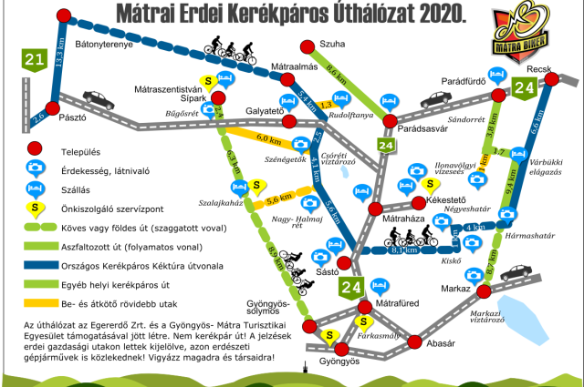 Frissült a mátrai erdei kerékpáros úthálózat térképe